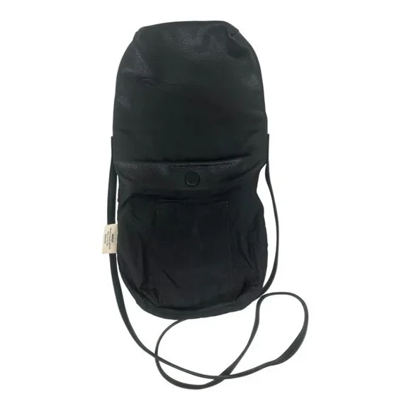 Baggu Black Soft Milled Leather Crossbody Shoulder Bag Minimalist Classic - Picture 10 of 12